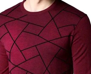 Burgundy Geometric Print T-shirt