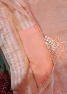 Elegant Pink Embroidered Saree