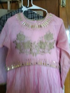 Beautiful Pink Embroidered Ethnic Gown