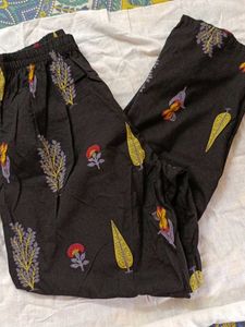 Black Floral Embroidered Kurti Set