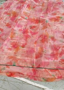 Floral Print organza silk lehenga suit