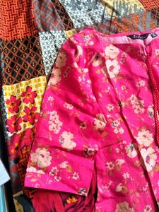 Vibrant Pink Floral Kurta