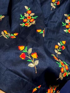 Navy Blue Embroidered choli