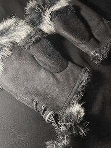 BTS Winter Faux Fur Fingerless Gloves