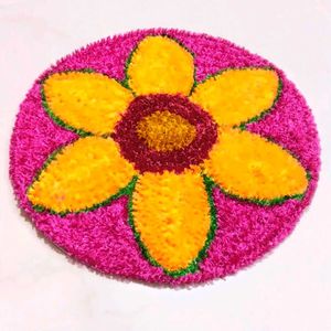 Handmade woolen rangoli mat