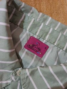 Green Striped Collared Shirt🍏