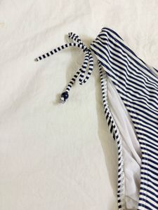 Striped Bikini Bottom with Ties