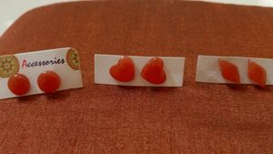Resin Stud Earrings Set Of 3