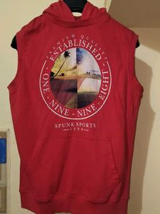 Red Sleeveless Hoodie