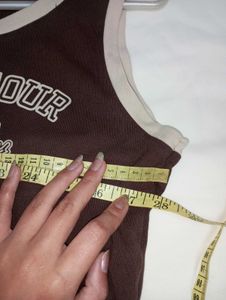 Brown Graphic Sleeveless Top