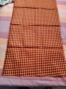 Maroon &amp; Gold Checked Fabric