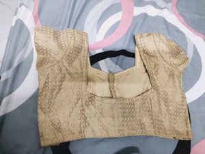 Elegant Golden Brocade Blouse