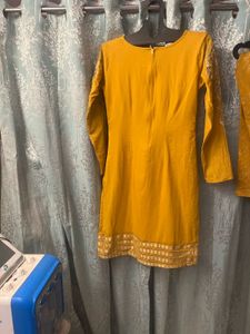 Elegant Mustard Embroidered Kurta Set