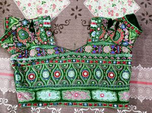 Green Crop Top And Lehenga💚