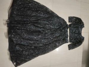 Elegant Black Sequin Embroidery Lehenga