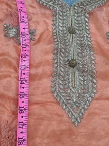 Elegant Orange Kurta Set with Embroidery