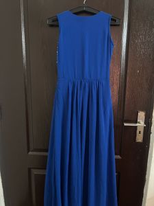 Stunning Blue Sequin V-Neck Maxi Dress