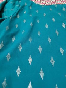Teal Diamond Print Kurti