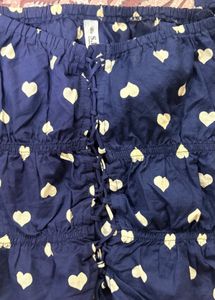 Cute Navy Heart Print Co-ord Set
