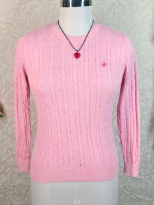 Pink Cable Knit Sweater