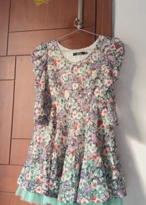 Charming Floral Print Mini Dress