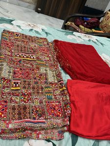 Vibrant Red suit unstitched material