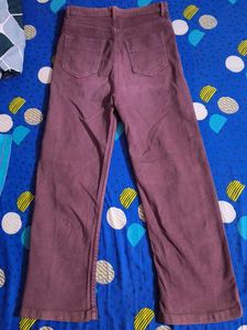 women's Brownish Maroon Wide Jeans