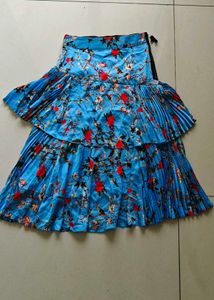 Branded blue floral skirt