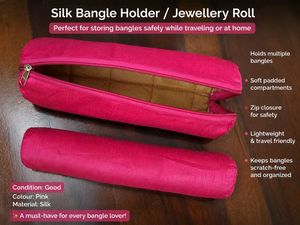 Pink Satin Bangle &amp; Jewellery Organizer Cas