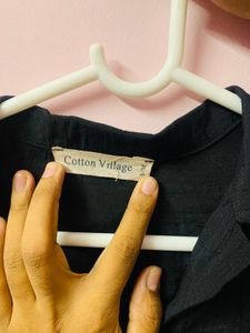 Black Oversized Button-Down Shirt