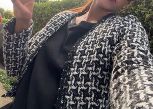 Houndstooth Cropped Jacket