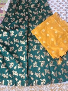 Green Yellow Girls Lahenga Choli