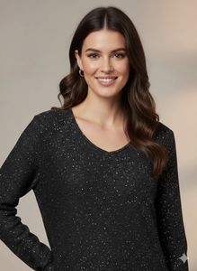 Elegant Black Sparkle Top