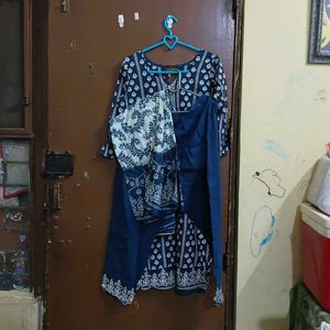 Blue & White Ethnic Kurta Set