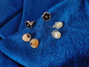 Set of 3 Pairs Minimalistic Chic Stud Earrings