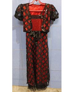 Sparkling Red &amp; Black Dress with Shrug