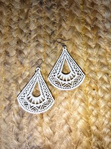 Boho Oxidised Jhumka &amp; Shell Hoop Earrings