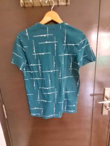 Teal-green Graphic Print T-Shirt