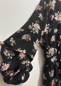 Floral Print Peplum Top