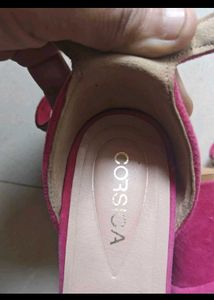 Pink Suede Embellished Sandals