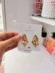 Unique Gold Textured Earrings