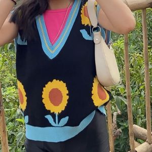 Sunflower Knit Vest