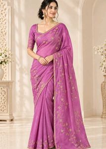 Beautiful Pink Embroidered saree