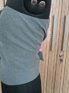 Chic Grey Strapless Vest Top