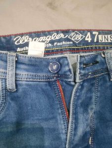 Wrangler Blue Denim Jeans with Side Stripe