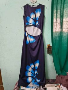 Floral Print Cutout Midi Dress