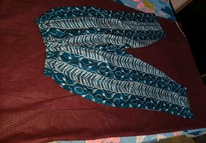 New Teal Leaf Print Kurta Set