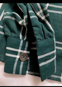 Green Plaid Vintage Button-Up Shirt