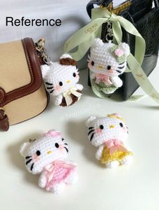 Crochet Hello Kitty keychain(1 piece)