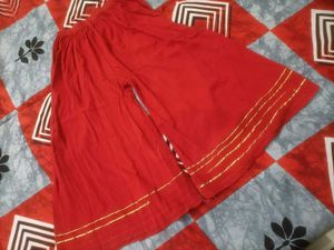 Beautiful Green Kurta with Red Print